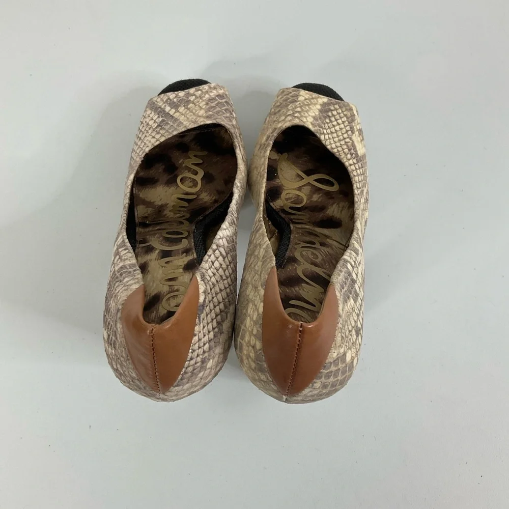 Sam‎ Edelman Tacoma Snakeskin Open Toe Platform Heels Size 7.5
